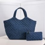 Chanel Leather&Canvas Tote Shoulder Handbag - Image 2