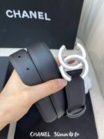 Chanel Belt With Double C Buckle Black Women Belt 30MM - Image 4