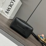 Loewe Puzzle Fold Tote in shiny calfskin Mini Black - Image 3