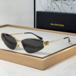 Balenciaga  Metal Thin Mirror leg Strap Logo   sunglasses Top quality - Image 3