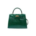 Hermes Kelly Gold Buckle Bag-Crocodile