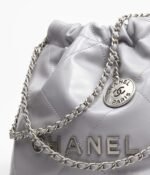 CHANEL 22 MINI HANDBAG Calfskin & Silver Metal Grey - Image 4