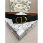 Dior cowhide and bottom leather, palladium plated pure steel buckle 35MM - Image 8