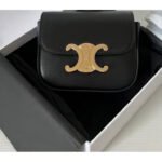 CELINE MINI TRIOMPHE IN SHINY CALFSKIN BLACK - Image 6