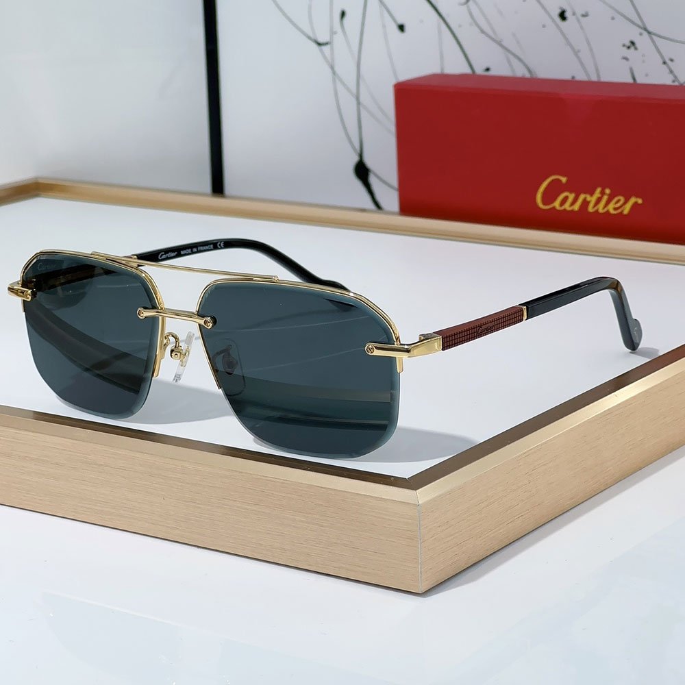 Cartier Metal Color Matching Mirror Legs Sunglasses Top quality