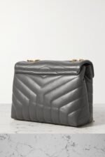 SAINT LAURENT YSL Loulou small quilted leather shoulder bag grey - Image 4