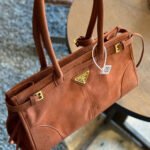 Prada suede tote bag soft-lux handbag - Image 4