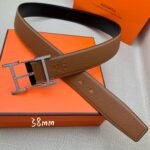 Hermes H Belt Buckle & Reversible Brown For Women, Women Belt 380MM - Image 6