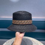 Fendi Straw Flat Top Hat  Sunhat - Image 3