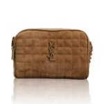 Saint Laurent YSl Suede Cassandre Matelassé Square MiniCamera Bag