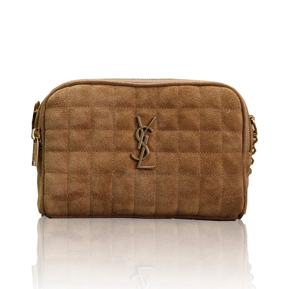 Saint Laurent YSl Suede Cassandre Matelassé Square MiniCamera Bag