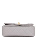 Chanel Classic Flag Bag Pearl Crush Mini Rectangular Flap Bag Light Grey   Antique Gold Hardware - Image 6