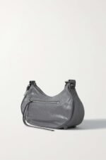 BALENCIAGA Le Cagole small studded crinkled-leather shoulder bag Grey - Image 3