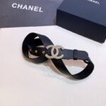 Chanel Belt With Beaded Buckle Black with Silver Hardware Women Belt 30MM - Image 5