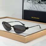 Balenciaga  Metal Thin Mirror leg Strap Logo   sunglasses Top quality - Image 5