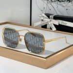 Dior Gold Metal Gold Frame Fashion sunglasses Top quality