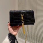 Saint Laurent YSL Kate Tassel Crocodile Leather Bag - Image 3