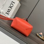 Loewe Mini Puzzle Fold Tote in shiny calfskin Red - Image 3