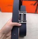 Hermes H Belt Buckle & Reversible Black For Women, Women Belt 380MM - Image 6