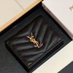 Saint Laurent YSL  Monogram Caviar Leather Wallet - Image 3