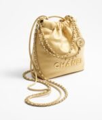 CHANEL 22 MINI HANDBAG Shiny Calfskin & Gold-Tone Metal Yellow - Image 2
