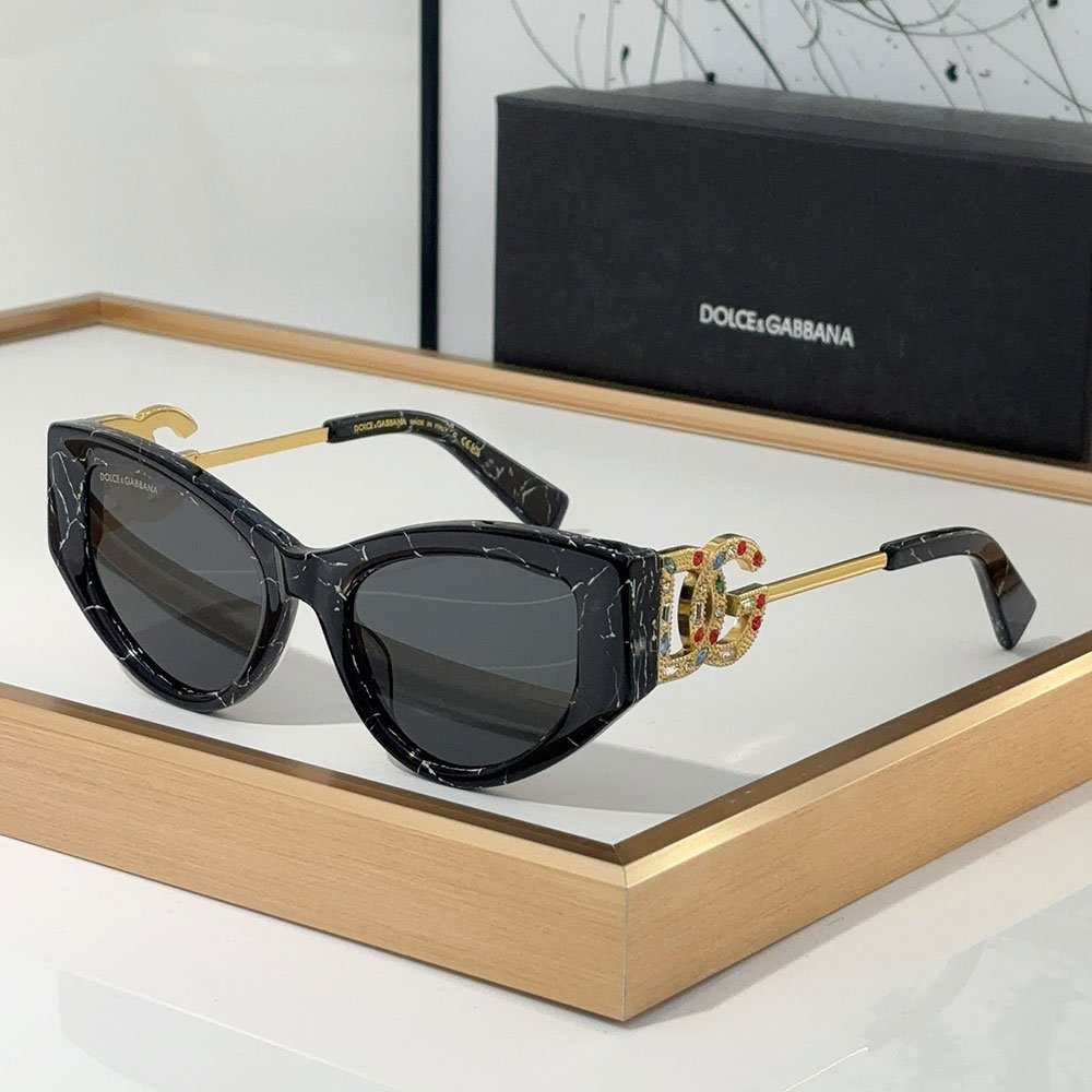 DOLCE & GABBAN DG Large Logo With Metal Mirror legs Sunglasses Top quality