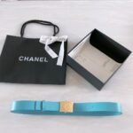 Chanel Belt With Ribbon Buckle Blue Women Belt 30MM - Image 4